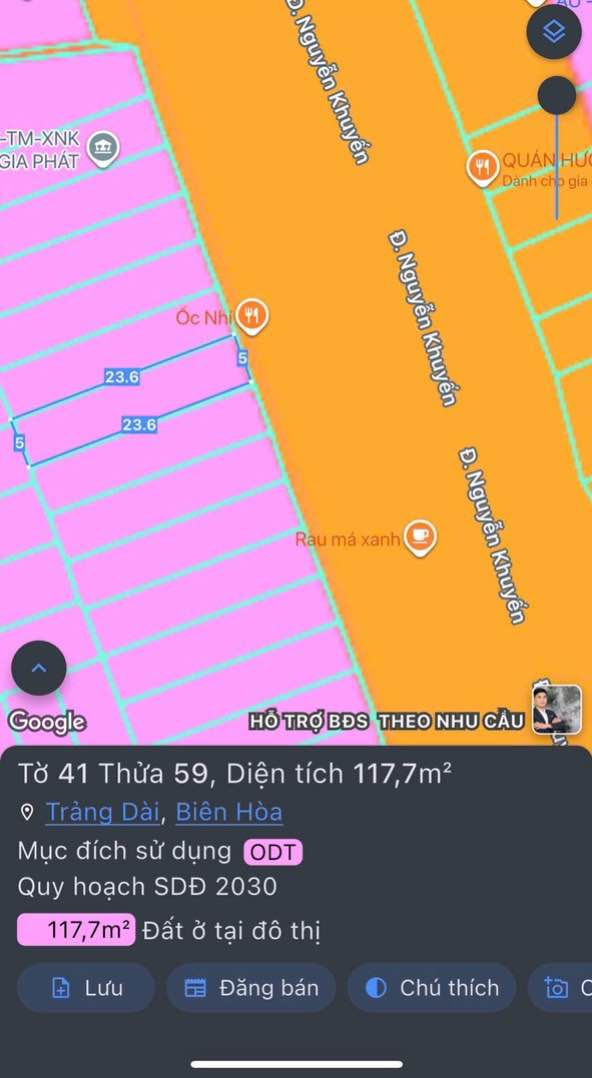 Đất mặt tiền đường Nguyễn Khuyến, Trảng Dài, 117.5m² - Kinh doanh sầm uất!