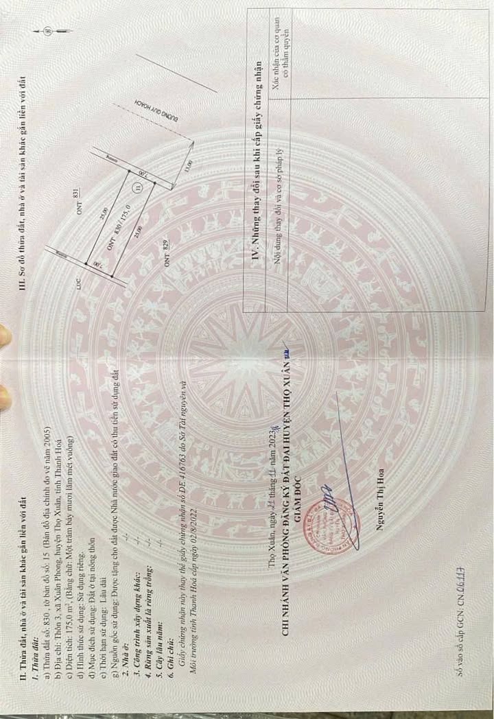 Lô đất 175m² tại thôn 3, xã Xuân Phong, Thọ Xuân - Giá chỉ 600 triệu!