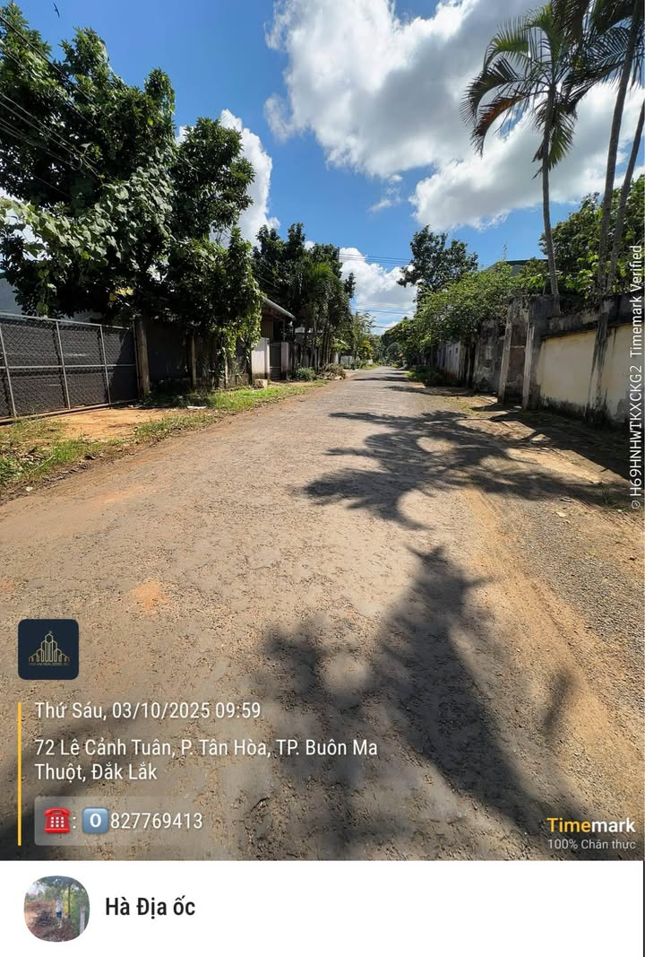 Đất thổ cư Hẻm Tân Hoà, Buôn Ma Thuột 165m² giá 2.1 tỷ - Cơ hội đầu tư hấp dẫn!