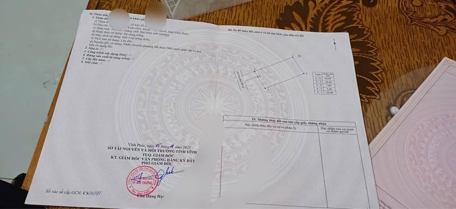 Đất nền 1085m² tại Xuân Hòa, Lập Thạch - Giá chỉ 2 tỷ, đầu tư sinh lời!