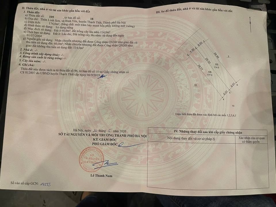 Đất nền 174m² mặt tiền 6m tại Linh Sơn, Thạch Thất - Giá chỉ 5.22 tỷ!