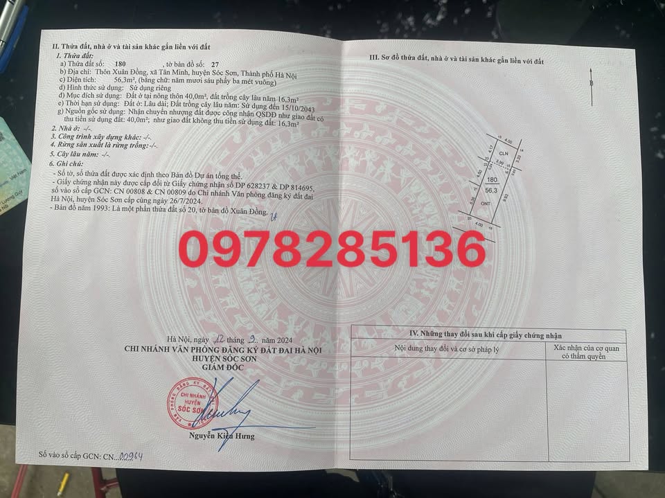 Đất nền 56.3m² Tân Minh, Sóc Sơn - Giá 1.3 tỷ, ô tô vào tận nơi!