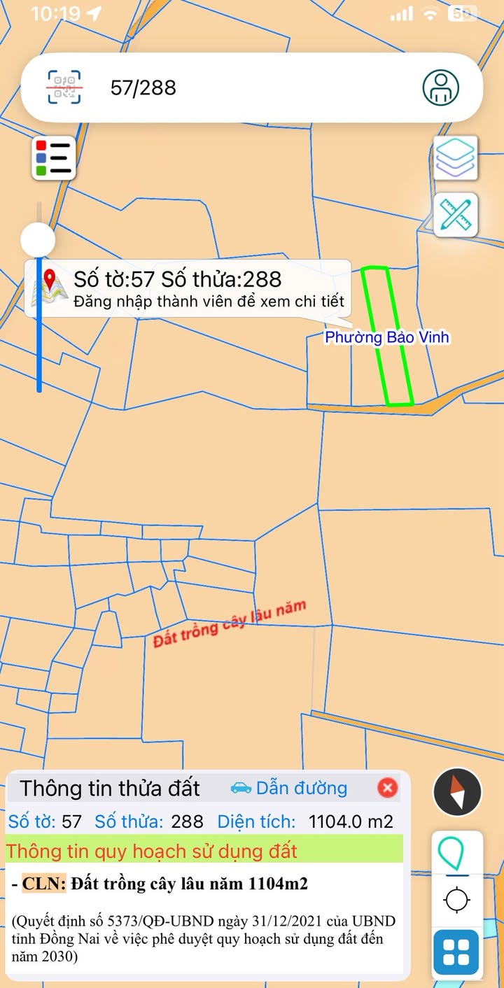 Đất trồng cây lâu năm tại phường Bảo Vinh, 1104m² - Chính chủ sổ đỏ