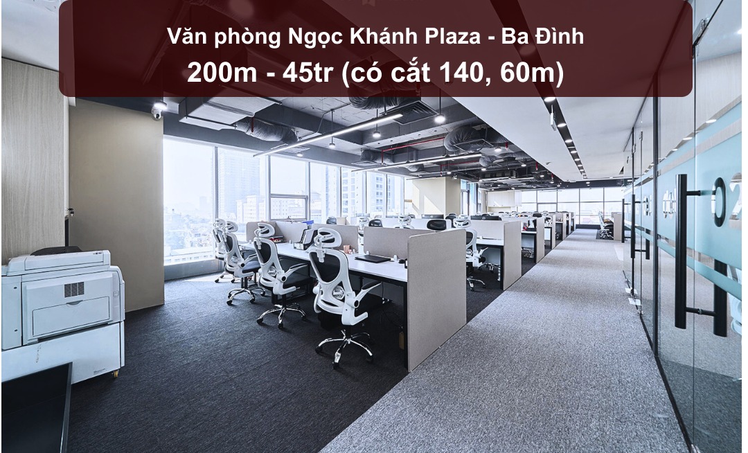 Văn phòng cho thuê tại Ngọc Khánh Plaza 200m² - Nội thất cao cấp, giá 45 triệu/tháng!