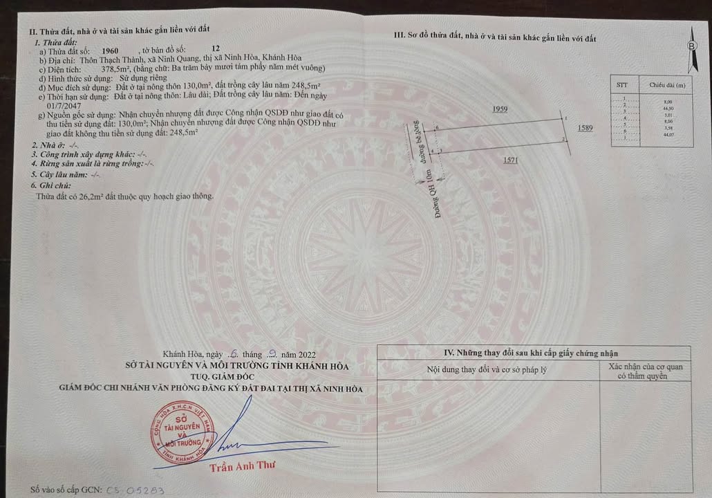 Đất nền Ninh Quang, Ninh Hòa 378,5m² chỉ 1,892 tỷ - Cần bán gấp!