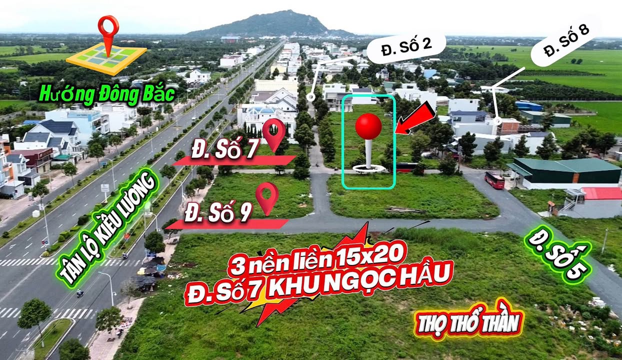 Đất nền 300m² tại KDC Ngọc Hầu, Châu Đốc, giá chỉ 1.55 tỷ - Cơ hội đầu tư tuyệt vời!