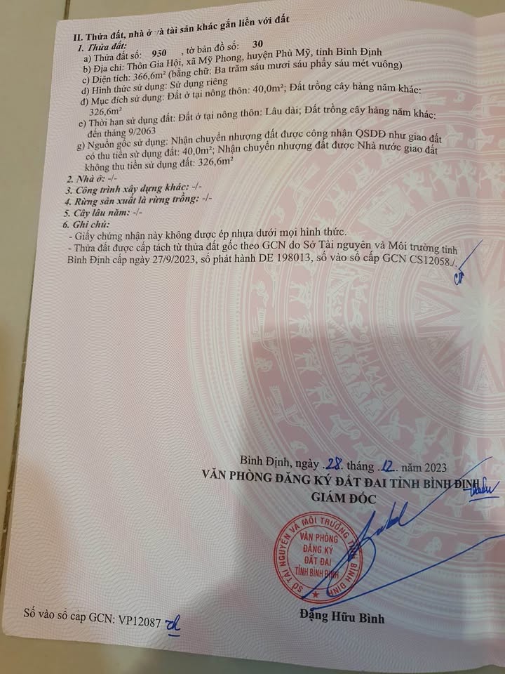 Đất nền Mỹ Phong, Phù Mỹ 370m² giá chỉ 189 triệu - Cơ hội đầu tư tuyệt vời!