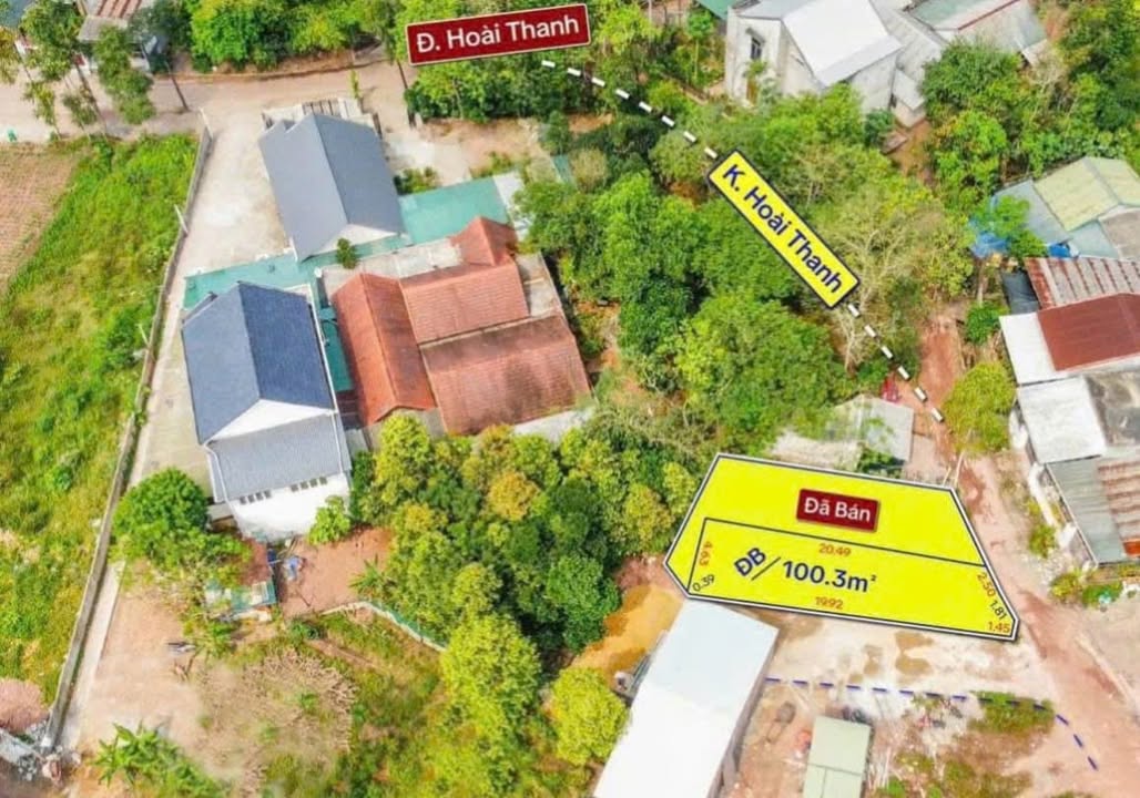 Đất nền lô góc Hoài Thanh 100m² giá 1.5 tỷ - Pháp lý đầy đủ, ô tô vào tận nơi!