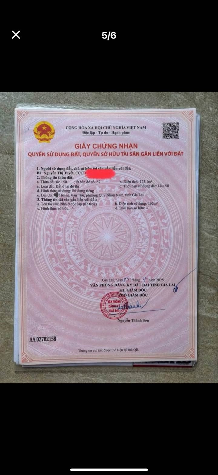 Nhà 3 tầng mặt tiền đường Hoàng Văn Thụ, Quy Nhơn 125m² giá 15 tỷ - Kinh doanh đắc địa!