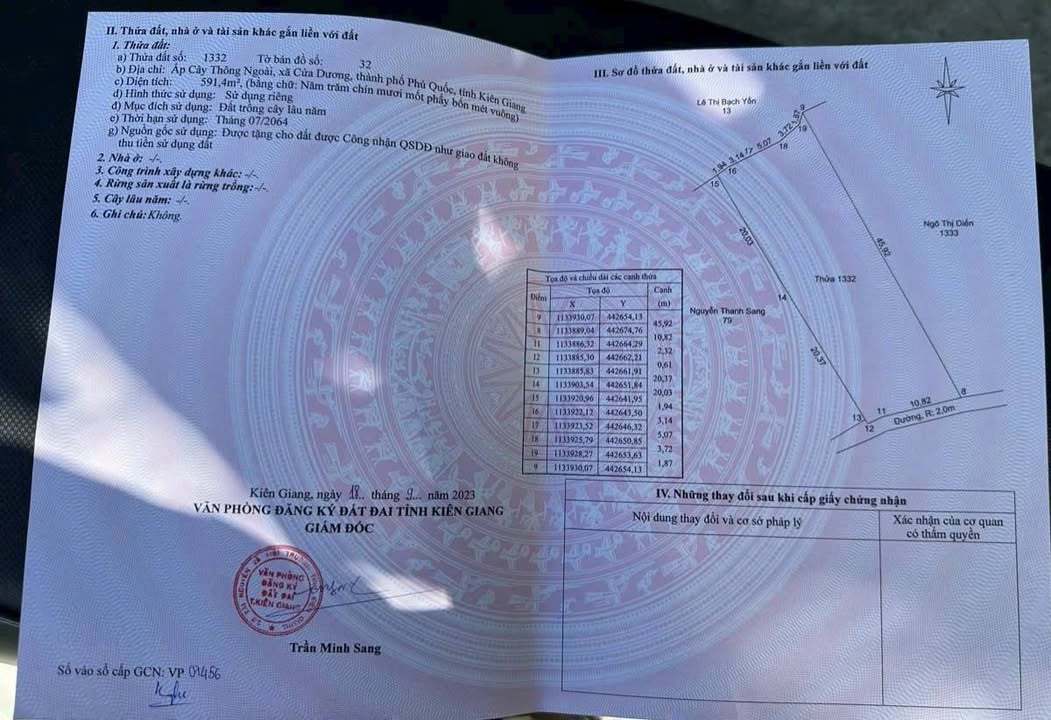 Đất ở Cây Thông Ngoài, Phú Quốc 591m² giá chỉ 1.65 tỷ - Cơ hội đầu tư hấp dẫn!