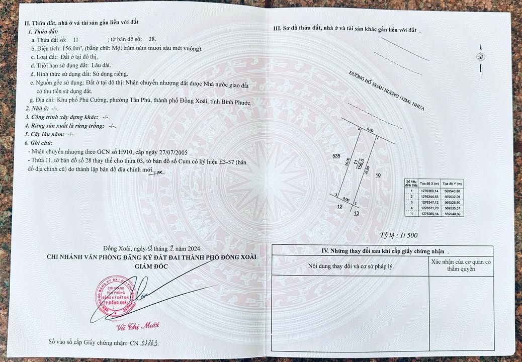 Đất thổ cư Đồng Xoài 156m² giá 4.1 tỷ - View hồ tuyệt đẹp!