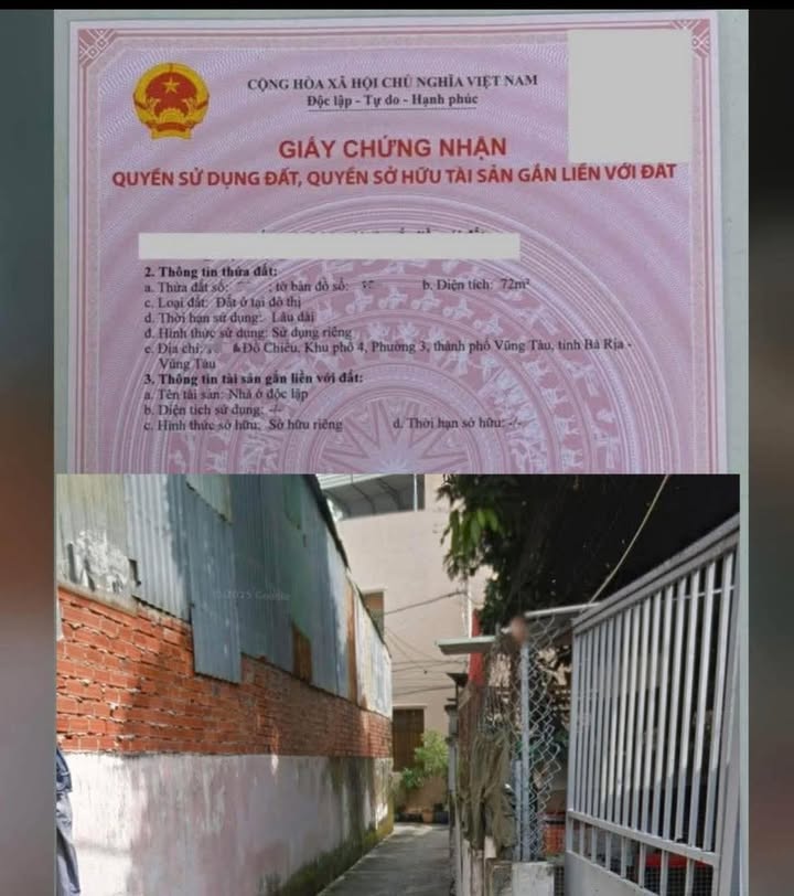 Đất nền hẻm Đồ Chiểu, Vũng Tàu 72m² giá 4.2 tỷ - Sổ đỏ chính chủ!