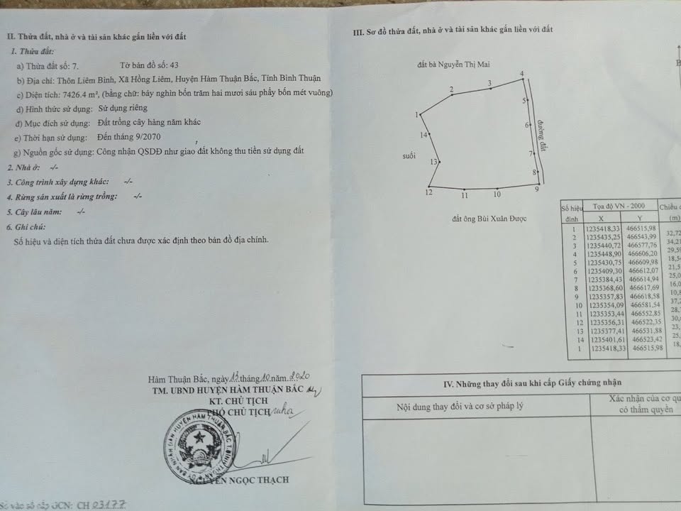 Đất Farm 7,4 Sào Xã Hồng Liêm, Hàm Thuận Bắc - Giá Chỉ 1.628 Tỷ, View Suối Tuyệt Đẹp!