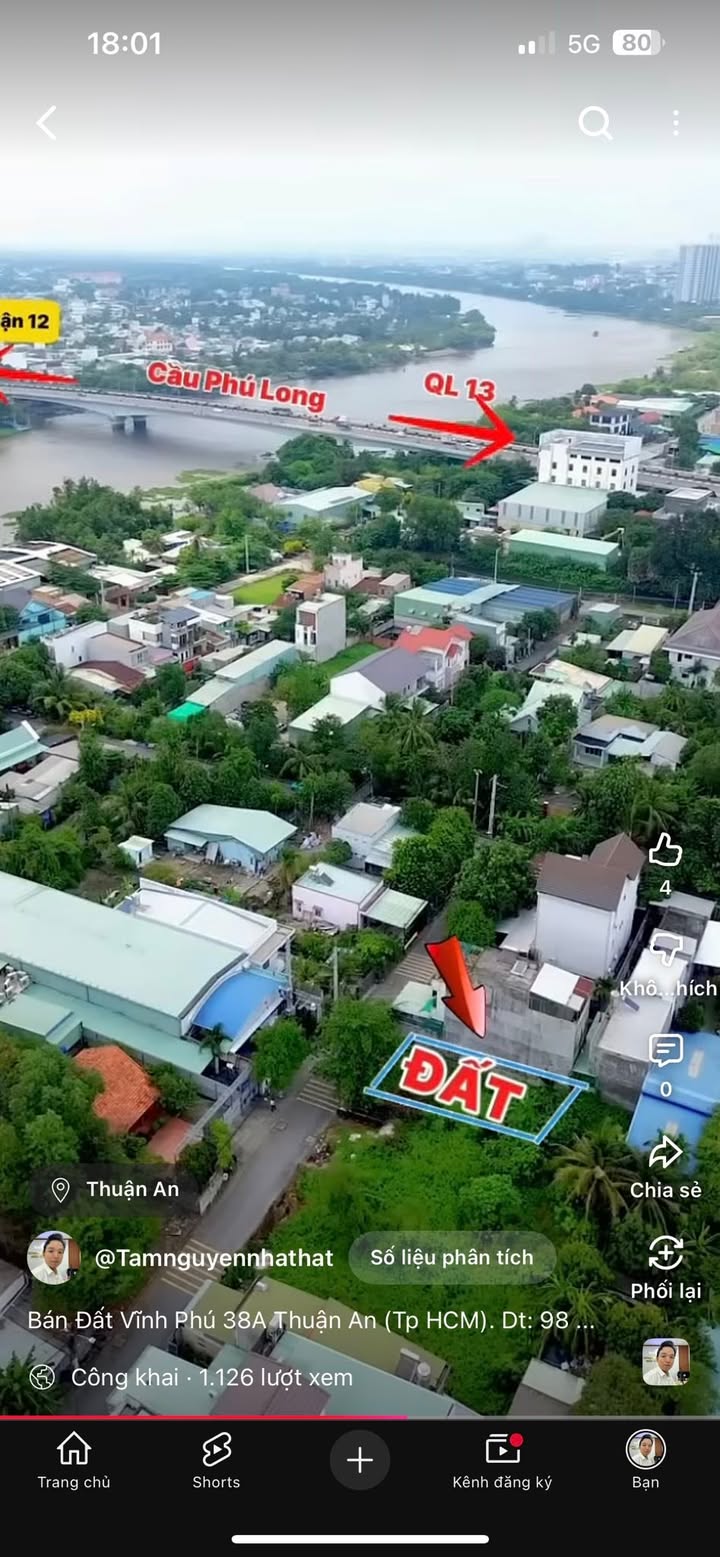 Bán lô đất đẹp Vĩnh Phú 38A, Thuận An - 73m² thổ cư, giá 4.5 tỷ!