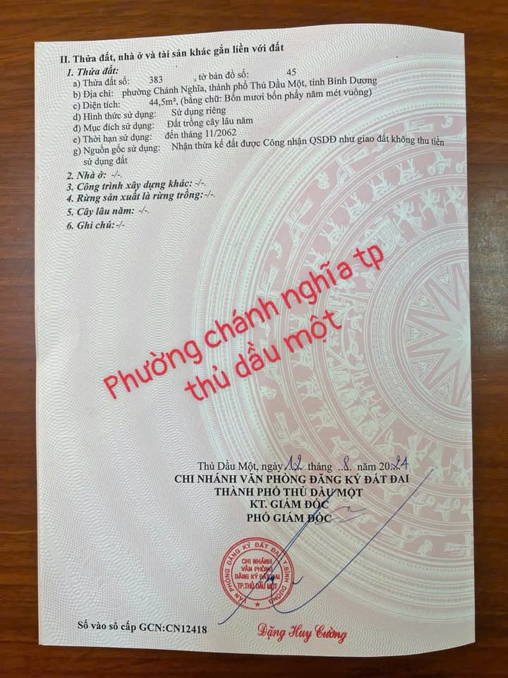 Nhà bán phường Chánh Nghĩa Thủ Dầu Một 44m² giá 1.3 tỷ - Sổ hồng chính chủ!