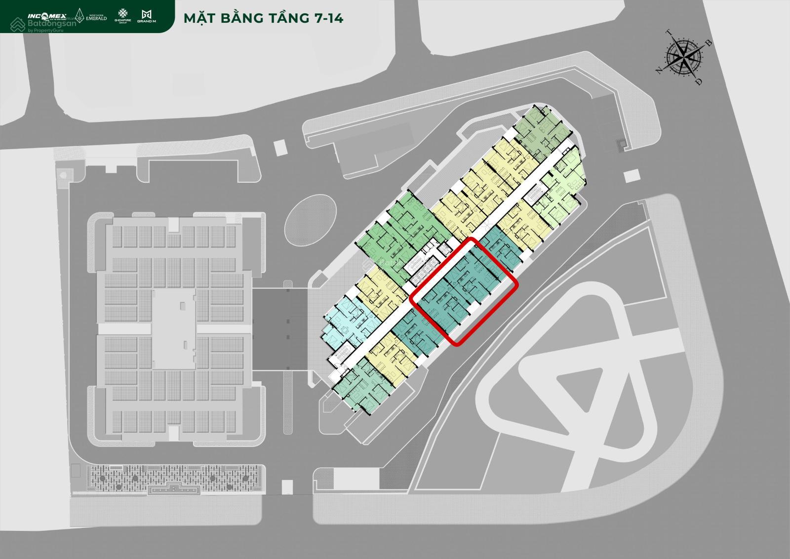 Căn hộ 2PN tại Northern Emerald, Long Biên 80m² giá 7.4 tỷ - Hướng đẹp, view thoáng