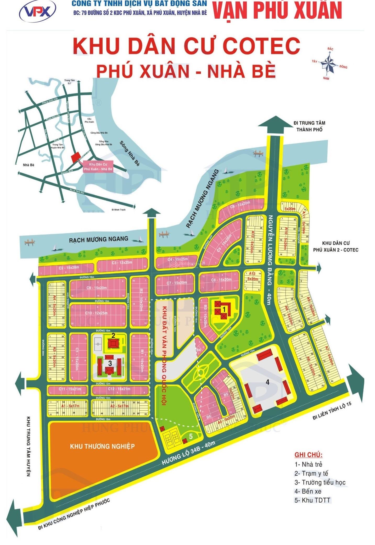 Bán đất nền biệt thự đơn lập Phú Xuân Cotec 280m² giá 8.4 tỷ - Đầu tư sinh lời ngay trung tâm Nhà Bè!