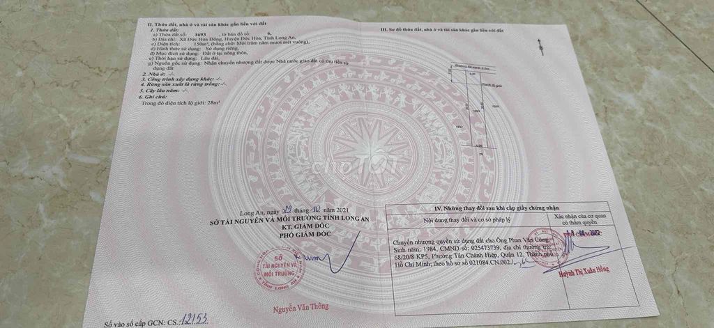 Đất thổ cư chính chủ đường 824, Đức Hòa, 150m² - Cần bán gấp!