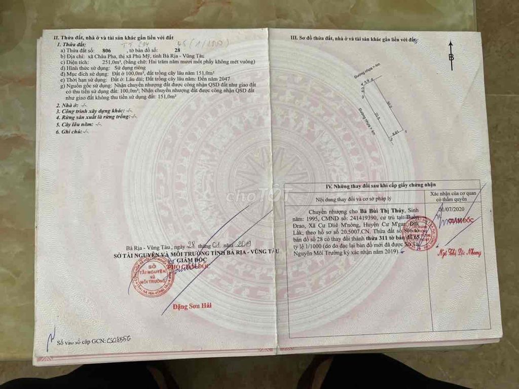 Đất nền 2 mặt tiền Châu Pha 251m² giá 2.4 tỷ - Chính chủ bán gấp!