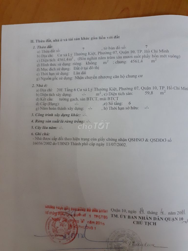 Căn hộ 60m² tại cư xá Lý Thường Kiệt, Quận 10, giá 2.5 tỷ - Sẵn sàng vào ở ngay!