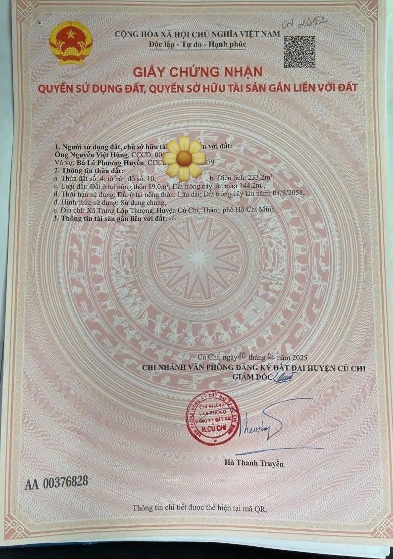 Nhà đất chính chủ tại xã Trung Lập Thượng, H. Củ Chi, 233.2m² - Cơ hội đầu tư tuyệt vời!