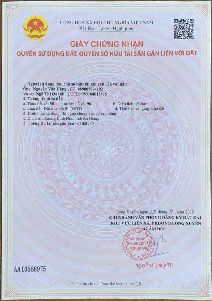 Nhà mặt tiền Quốc Lộ 91, 100m² giá 2.5 tỷ - Đầu tư sinh lời tốt!