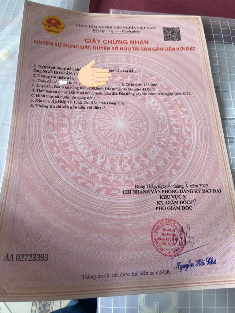 Đất nền Hiệp Trị 143m² giá 380 triệu - Gần trường học và chợ