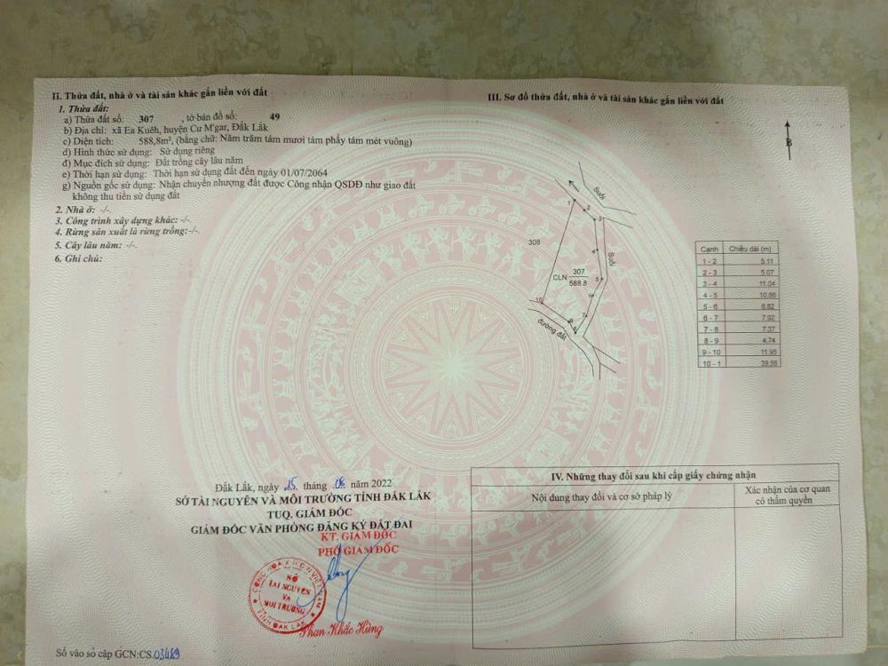 Đất nền xã Ea Kuêh, huyện Cư Mgar, Đắk Lắk 588.8m² - Sổ đỏ chính chủ, giá chỉ 140 triệu!