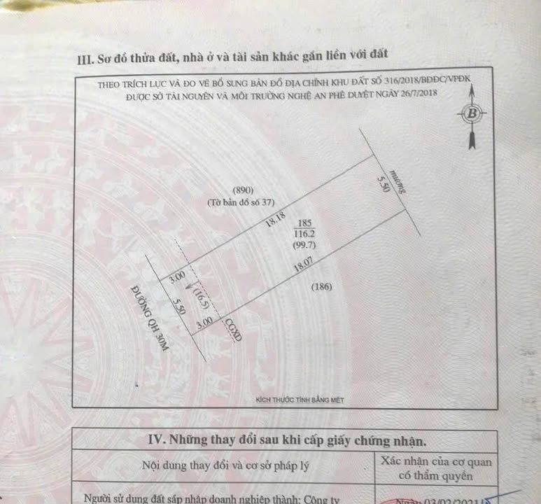 Lô đất 116m² đường 30m Đại Thành Nghi Phú giá 6 tỷ - Vị trí đắc địa gần Lotte Mart!