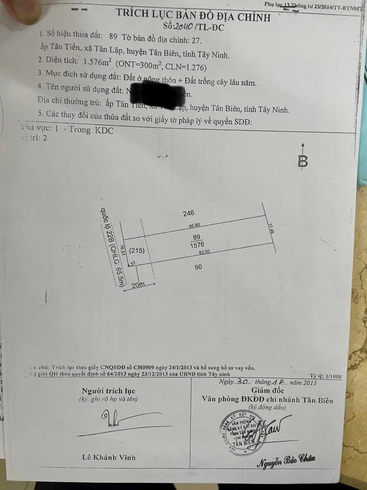 Đất nền Tân Lập, Quốc lộ 22B 1402m² giá 5.775 tỷ - Đầu tư kho bãi lý tưởng!