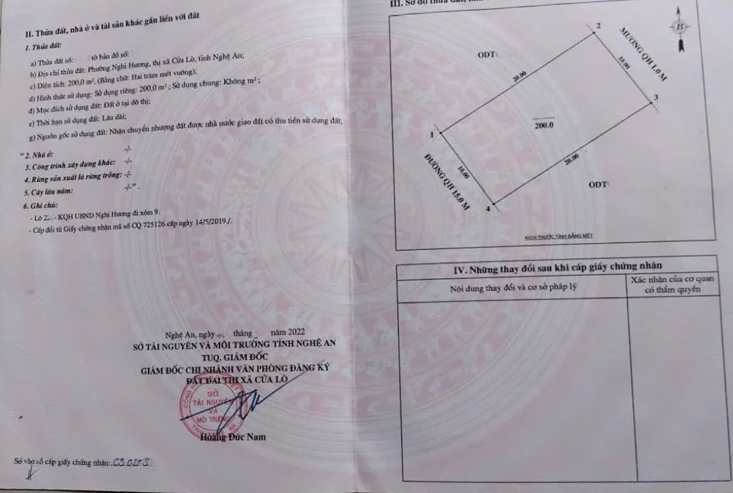 Đất nền mặt đường Lý Nam Đế, Nghi Hương, Cửa Lò 200m² giá 3 tỷ - Cơ hội đầu tư tuyệt vời!