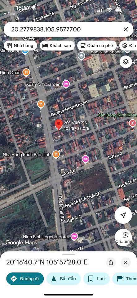 Đất chính chủ ngõ 119 Lê Thái Tổ, TP Hoa Lư - 90m² chỉ 6 tỷ - Vị trí trung tâm thuận lợi!