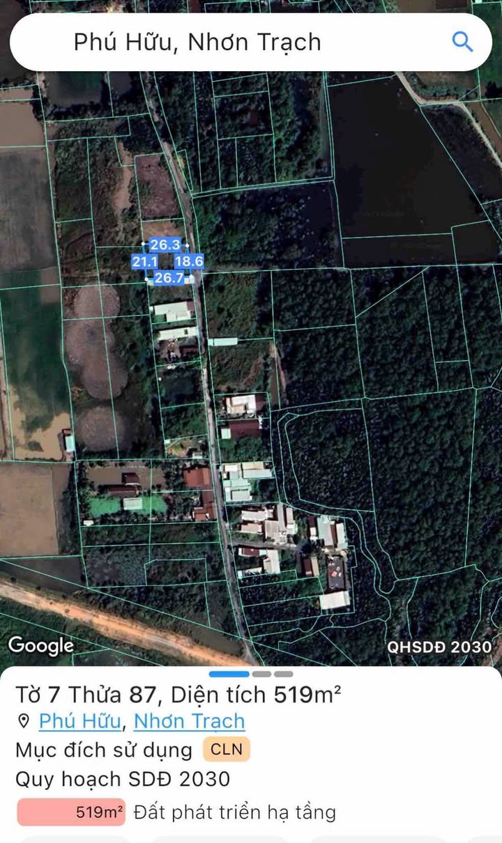 Đất nền Dương Văn Thì, xã Đại Phước, 519m² giá chỉ 2 tỷ - Cơ hội đầu tư tuyệt vời!