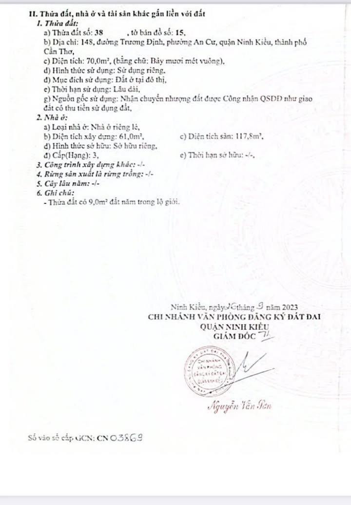 Nhà mặt tiền Trương Định, Ninh Kiều, Cần Thơ 70m² giá 20 tỷ - Đầu tư sinh lời ngay!