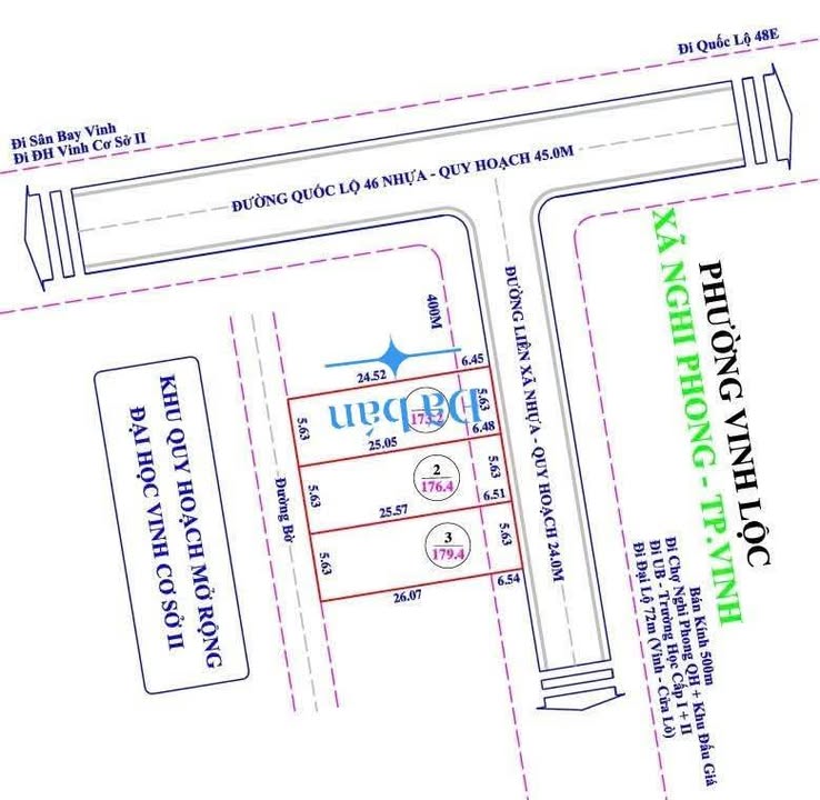 Bán 3 lô đất liền kề tại Nghi Phong, Vinh - Giá 4 tỷ/lô - Đầu tư sinh lời!