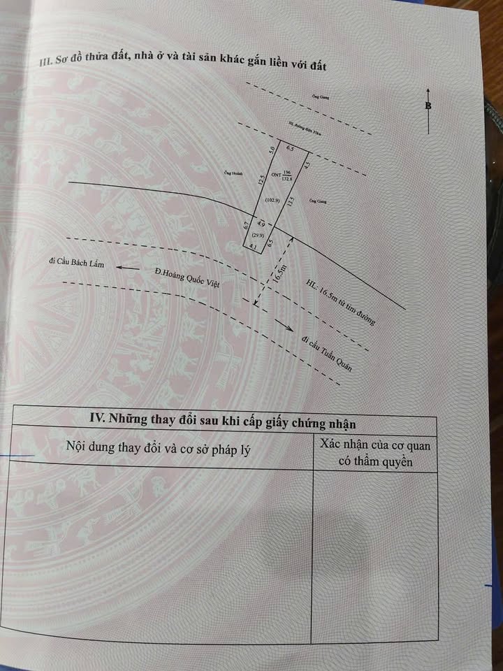 Đất mặt đường Hoàng Quốc Việt 132,8m² giá chỉ 2,88 tỷ - Hướng Nam, không ngập úng!