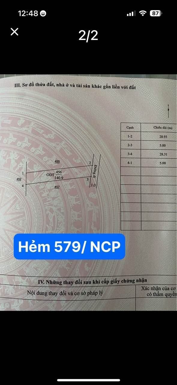Đất Hẻm 579 Nguyễn Công Phương 140m² giá 1.09 tỷ - Hướng Đông, sổ hồng chính chủ!