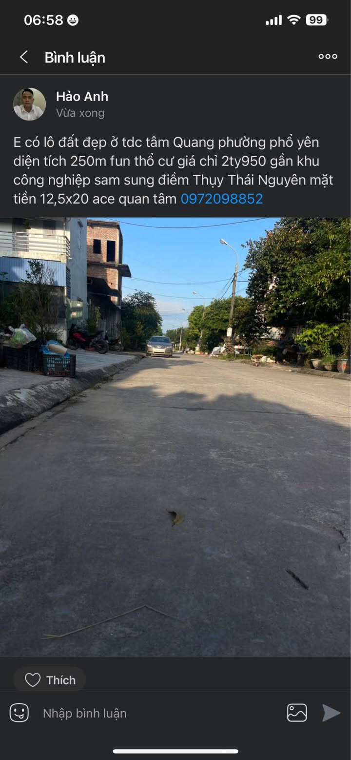 Đất thổ cư 250m² tại Phổ Yên, Thái Nguyên - Chỉ 2.95 tỷ, vị trí đắc địa gần KCN Samsung!