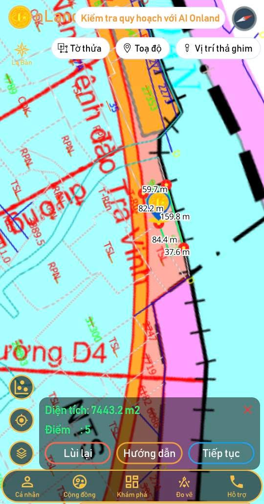 Đất mặt tiền sông Long Toàn, Trà Vinh 7442m² giá 650 triệu - Cơ hội đầu tư hấp dẫn!