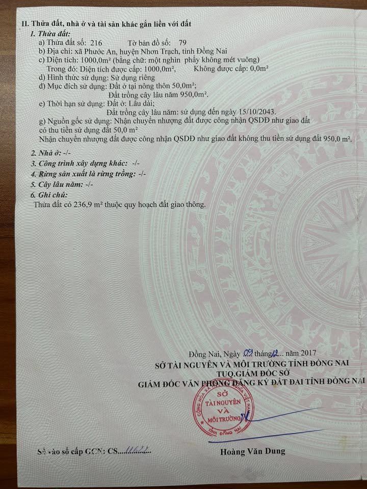 Bán đất 1000m² tại Hùng Vương, Nhơn Trạch, Đồng Nai - Giá chỉ 3.5 tỷ, pháp lý chuẩn!
