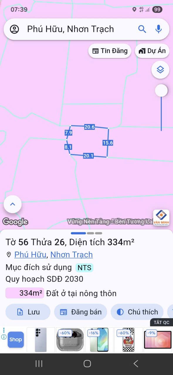 Đất nền Phú Hữu Nhơn Trạch 334m² giá 334 triệu - Đầu tư sinh lời ngay!