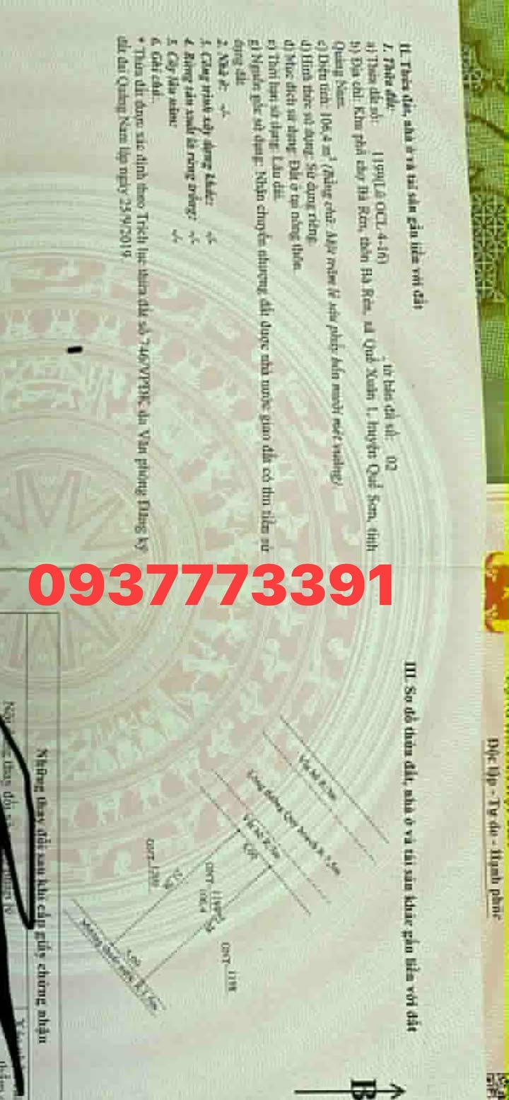 Đất nền Quế Xuân 1 105m² giá 1 tỷ - Vị trí đẹp, hướng Bắc