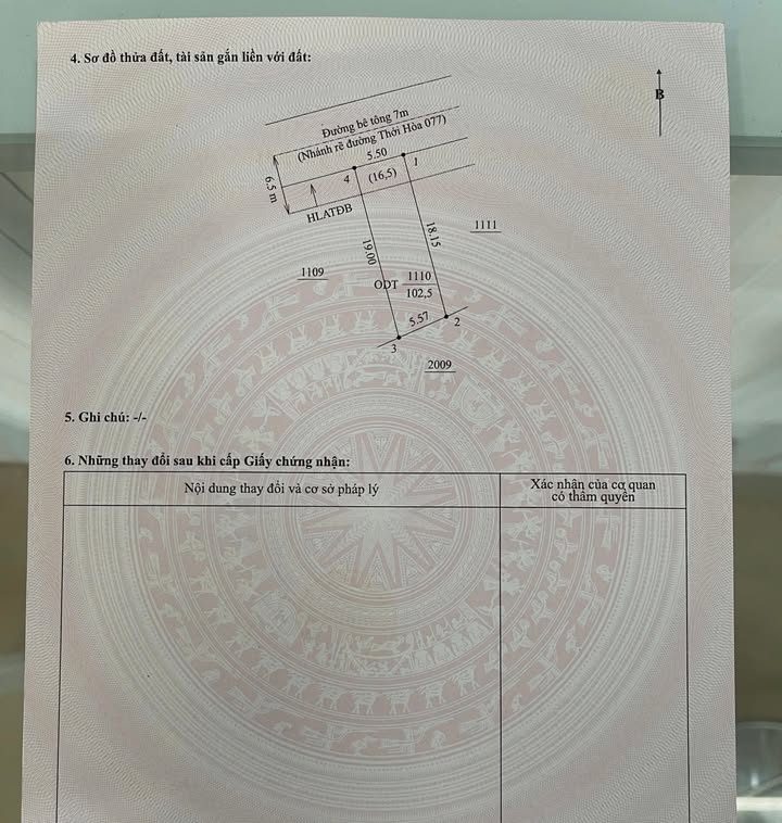 Đất thổ cư Bến Cát 102.5m² giá 1.25 tỷ - Chính chủ bán gấp!