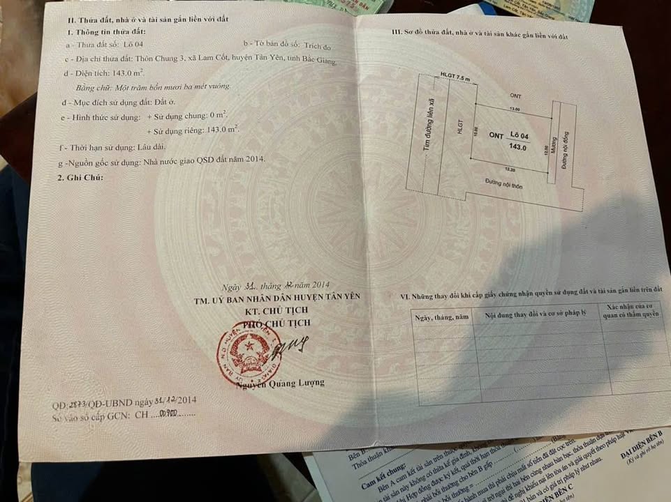 Đất đấu giá xã Lam Cốt, Tân Yên 143m² giá 1.4 tỷ - Đầu tư sinh lời ngay!