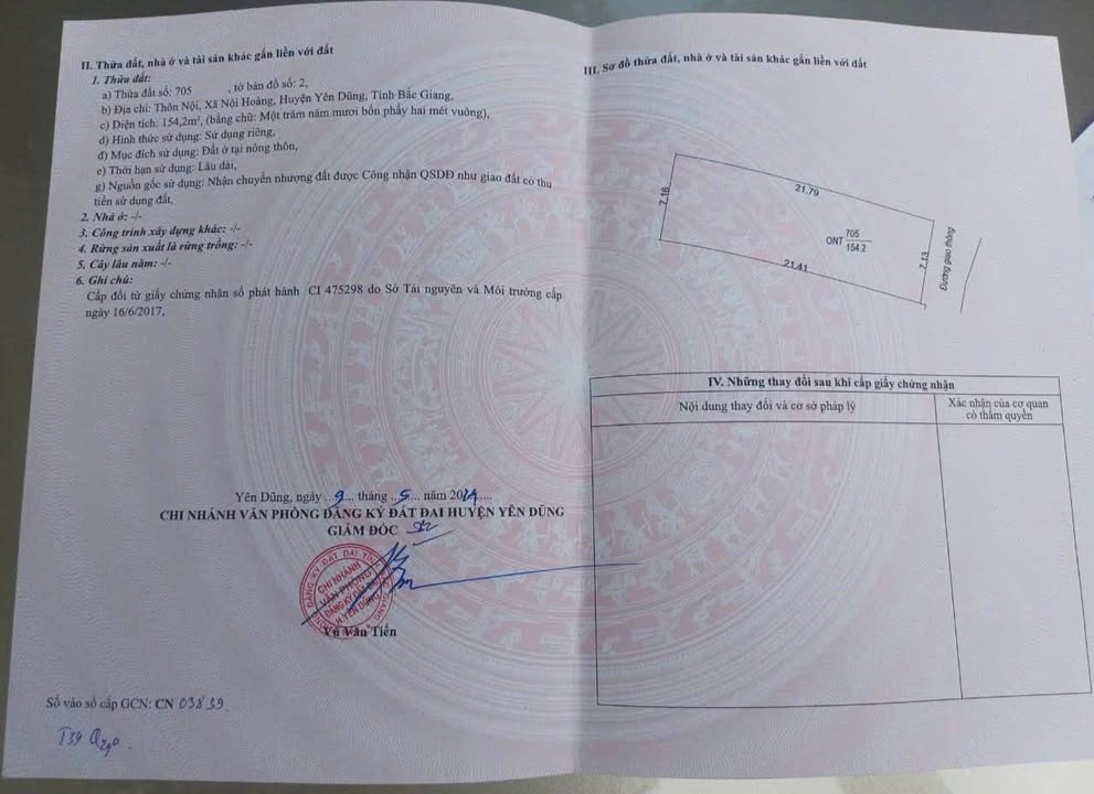 Đất thổ cư 154m² tại Nội Hoàng, Yên Dũng, Bắc Giang - Đường thông, giá chỉ 3 tỷ!