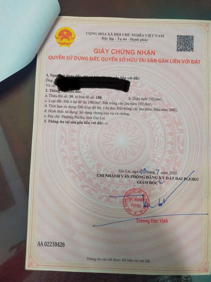 Đất thổ cư Pleiku 296m² giá 6.2 tỷ - Đầu tư sinh lời với 8 phòng trọ cho thuê!