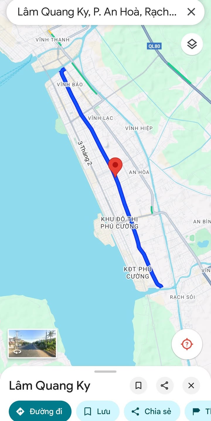 Bán đất 2 mặt tiền Lâm Quang Ky, Rạch Giá, 345m² - Cơ hội đầu tư tuyệt vời!