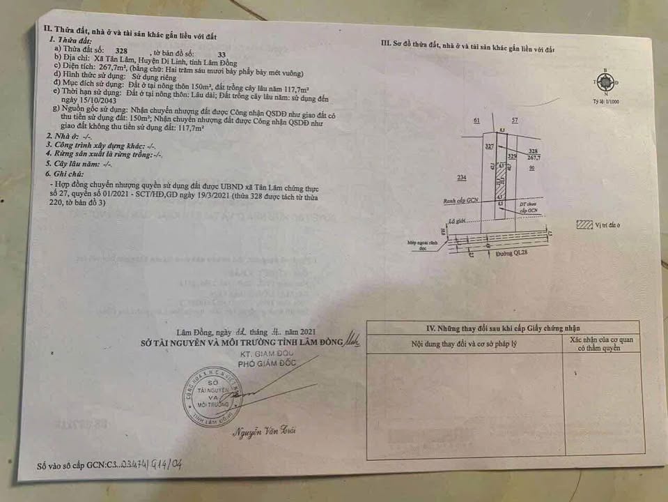 Đất thổ cư 150m² Tân Lâm, Di Linh - Mặt tiền Quốc lộ 28, Giá 1.8 tỷ thương lượng!