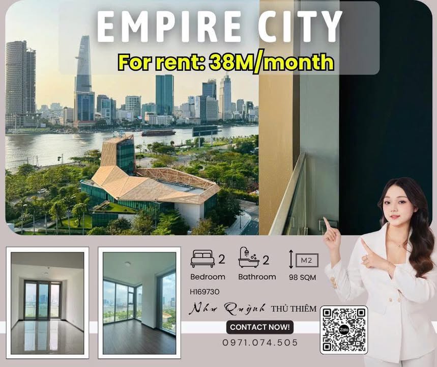 Căn hộ Empire City Quận 2 98m² giá 38 triệu - View Pháo Hoa tuyệt đẹp!
