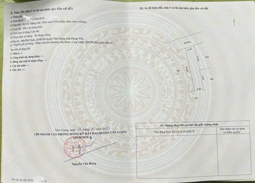 Đất nền chính chủ tại Mễ Sở, Văn Giang 90,1m² và 94,5m² - Cơ hội đầu tư hấp dẫn!